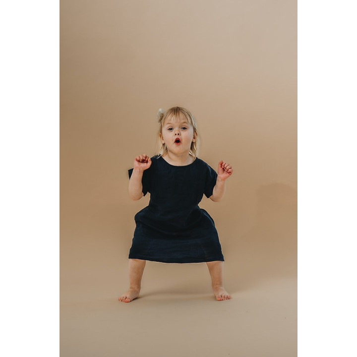 Abito in lino per bambini Liten Britta (inchiostro)