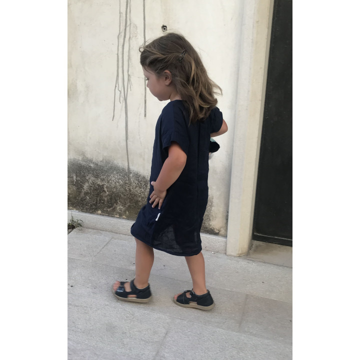 Abito in lino per bambini Liten Britta (inchiostro)
