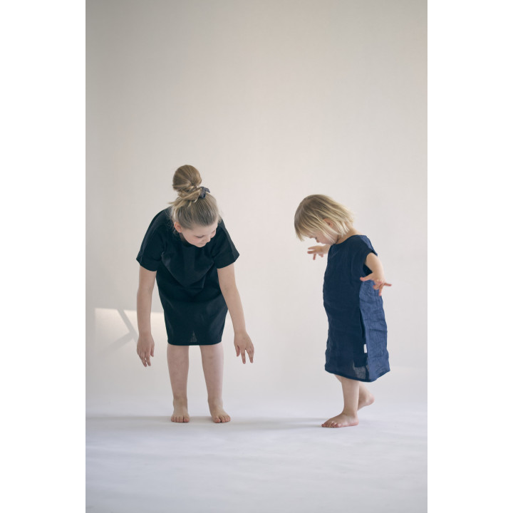 Abito in lino per bambini Liten Britta (inchiostro)