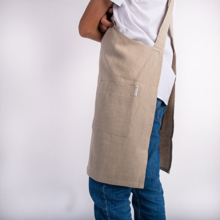 Grembiule per bambini Lotta (pesante naturale) - con bretelle