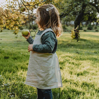 Grembiule da bambina Lotta (naturale) - con bretelle