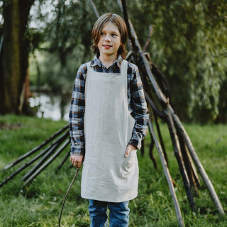 Grembiule per bambini Lotta (pesante naturale) - con bretelle