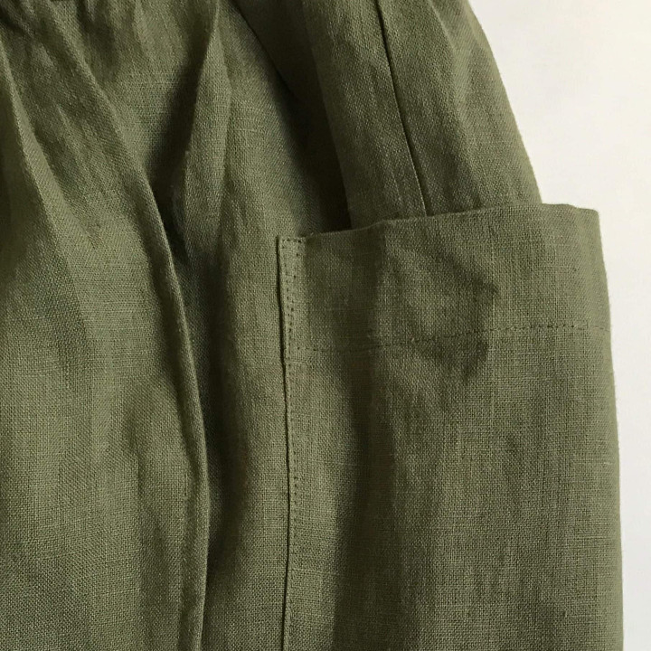 Grembiule da cerimonia Mia (verde oliva) - 100% lino