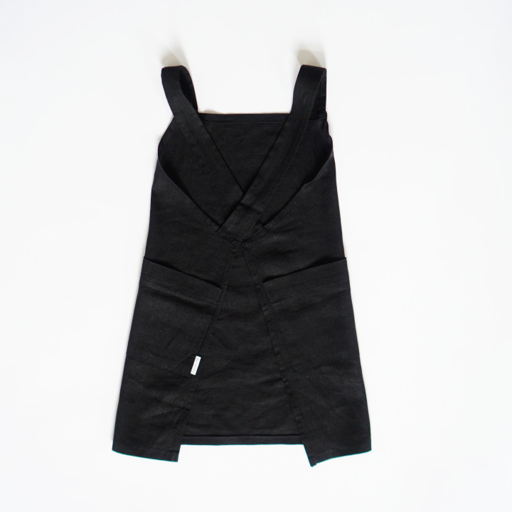 Grembiule per bambini Lotta (nero) - con bretelle