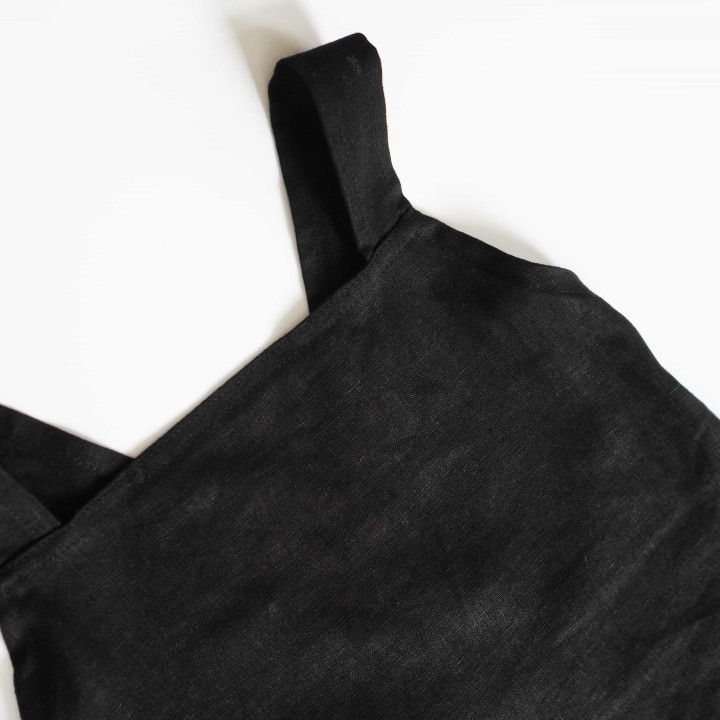 Grembiule per bambini Lotta (nero) - con bretelle