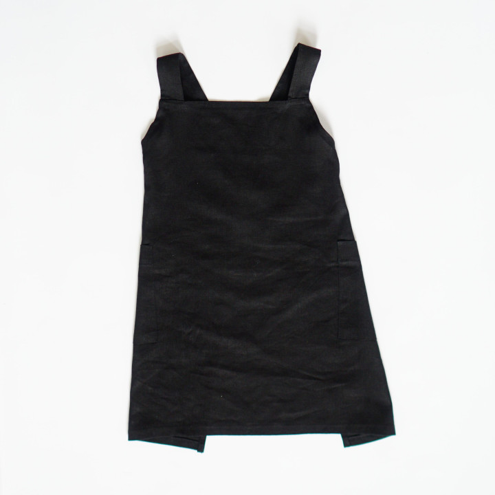 Grembiule per bambini Lotta (nero) - con bretelle