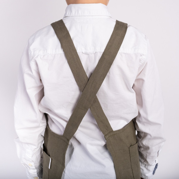 Grembiule da bambino con bretelle - 100% lino