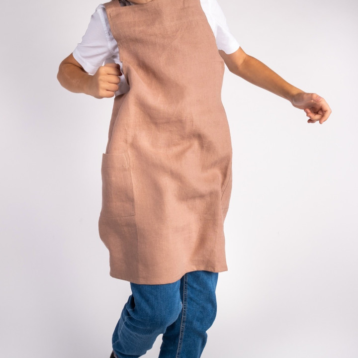 Grembiule da bambina Lotta (Noce) - con bretelle
