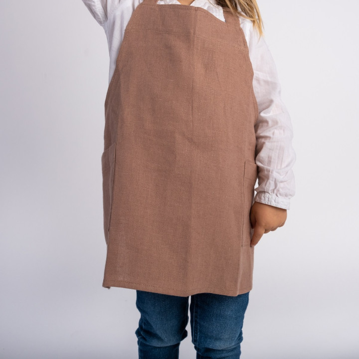 Grembiule da bambina Lotta (Noce) - con bretelle